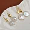 Retro Baroque pearl earrings, French pearl earrings, handcrafted original natural freshwater pearls, high-end pearls details Picture